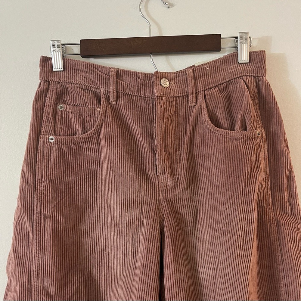 Free People We the Free Good Luck Mid Rise Barrel Pants Jeans Cord Rose 26 NWT - Picture 4 of 16